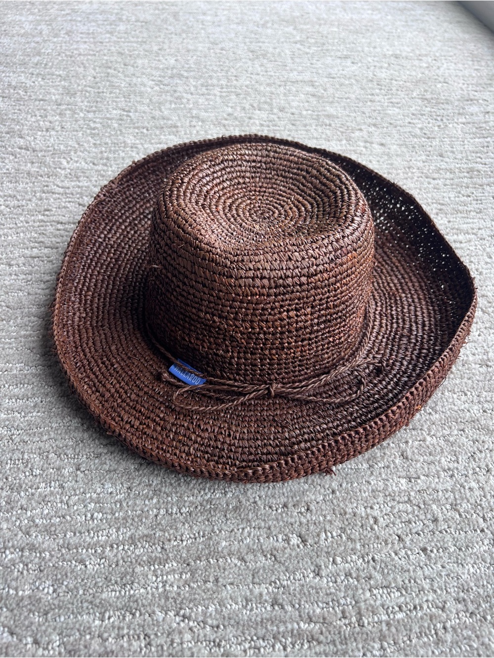 Wallaroo Catalina Raffia Wide Brim Brown Sun Hat